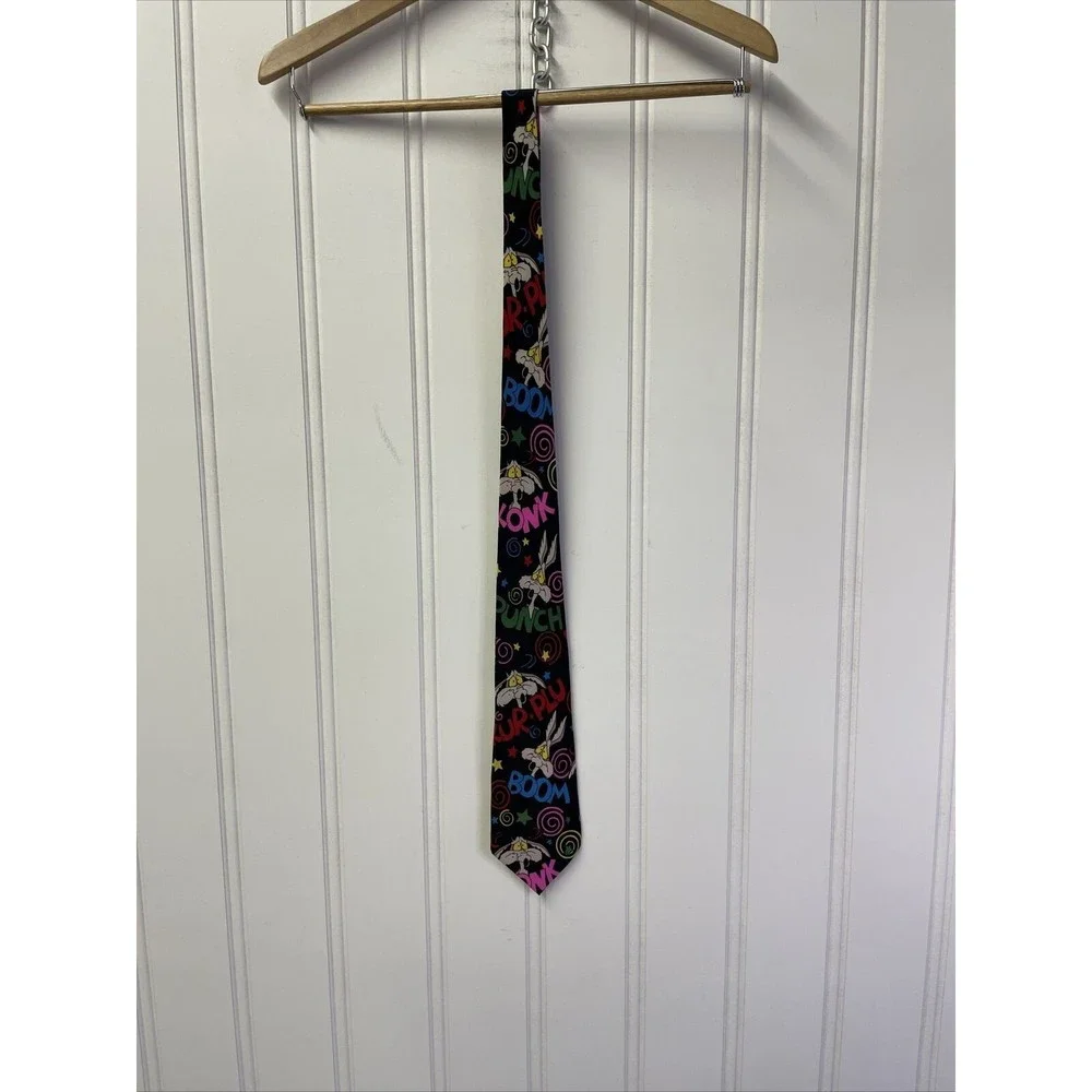 Vintage Looney Tunes Men's 100% Silk Wile E Coyote Necktie Tie 1992 Warner Bros‎